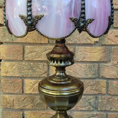 #75: Antique Slag Glass Lamp