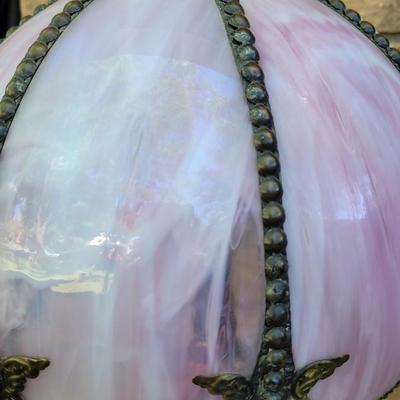 #75: Antique Slag Glass Lamp