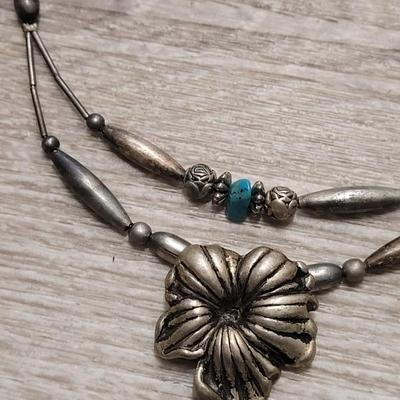 #85: Sterling Native American Necklace & Earrings