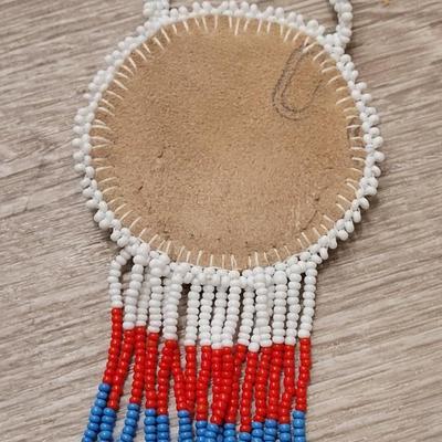 #86: Seed Bead Medallion Native American Necklace and Large Bead Necklace
