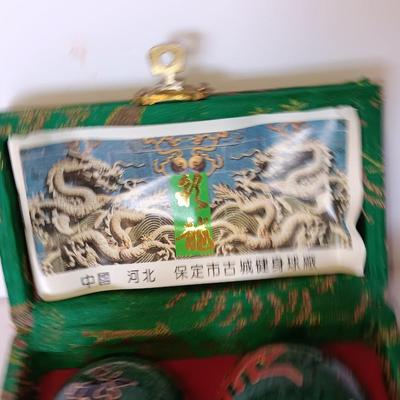 Chinese Cloisonne Handmade Ball - Baoding Balls Chinese Health Massage Exercise Stress Balls in decorative box