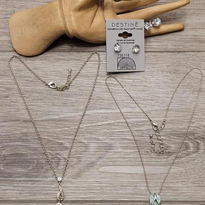 #95: Paved Crystal Ring, Necklaces, and Earrings