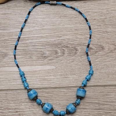 #97: Native American Necklace, Sizable Turquoise Ring and Labradorite Avon Ring