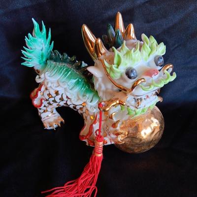 Amazing Vintage porcelain Chinese Fu Dog-Foo Lion Imperial Temple Guardian