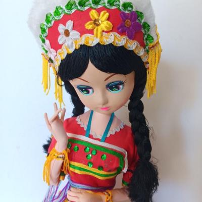 Vintage Souvenir / Folk Art Costume Doll Colorful outfit fabric / cloth collectible doll