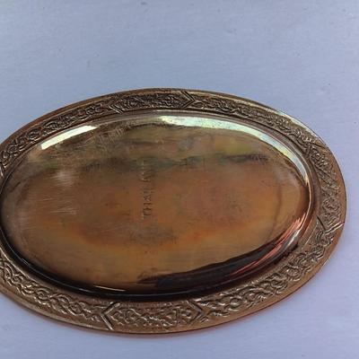 Vintage Brass Enamel Salt & Pepper Shakers, Toothpick Holder and Tray, Thailand marked