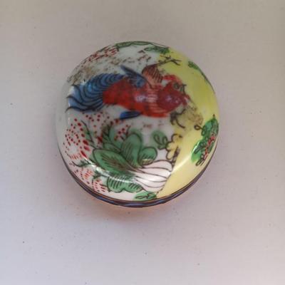 Lidded Ginger Jar Roosters and Cherry Blossoms Occupied Japan