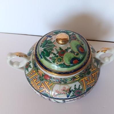 Vintage rooster and Cherry blossom Sugar dish and creamer Japan