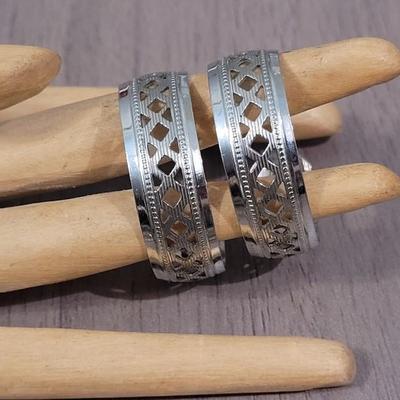 #104: Silver Tone & Sterling Hoop Earrings