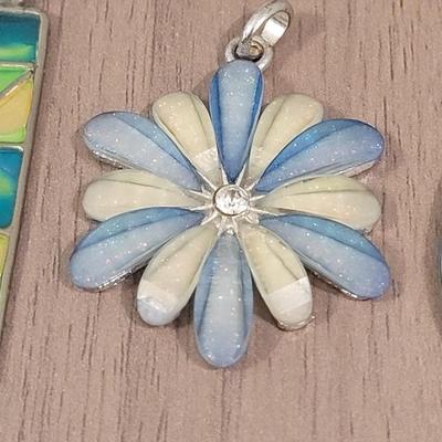 #107: Green & Blue Earrings and (2) Pendants