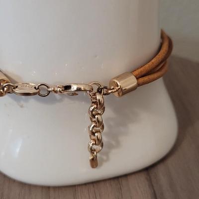 #112: Gold Tone Bangle Bracelets, Fossil Bracelet and Wrapped Leaf Ring