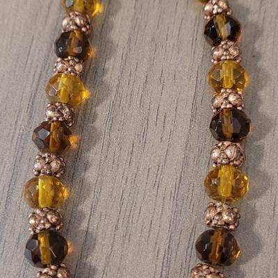 #113: Beaded, Clamp Cuff, Bangle Bracelets and Citrine Colored Stone Ring