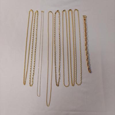 18k Gold Rope Chain Necklaces and Bracelet (B4-BBL)