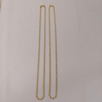 18k Gold Rope Chain Necklaces and Bracelet (B4-BBL)