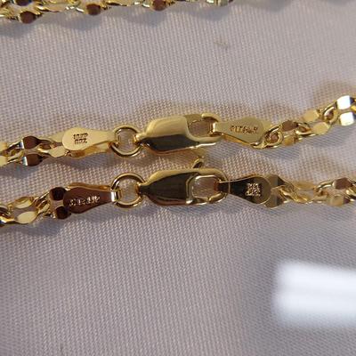 18k Gold Rope Chain Necklaces and Bracelet (B4-BBL)