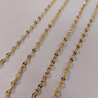 18k Gold Rope Chain Necklaces and Bracelet (B4-BBL)