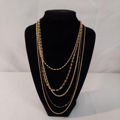 18k Gold Rope Chain Necklaces and Bracelet (B4-BBL)