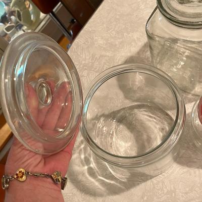 Three Vintage glass canisters