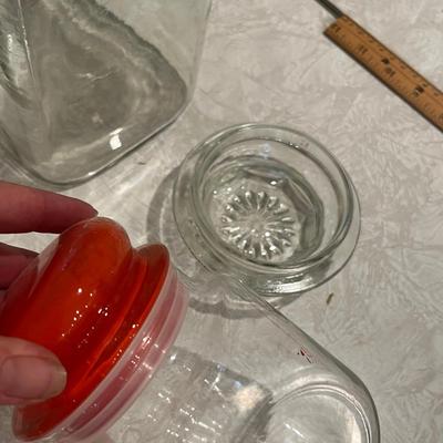 Three Vintage glass canisters