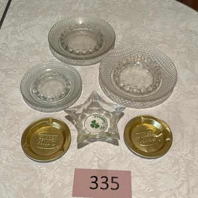 Glass & aluminum vintage ashtrays