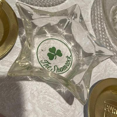 Glass & aluminum vintage ashtrays