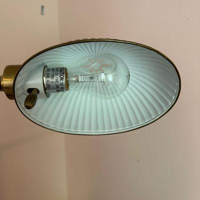 Brass Finished Floor Lamp with Swivel Arm & Shade (O-KL)