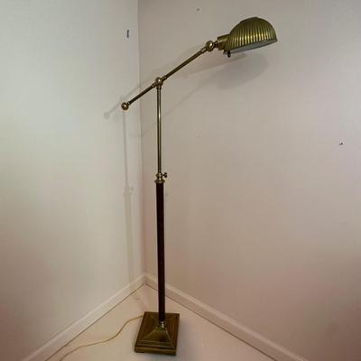 Brass Finished Floor Lamp with Swivel Arm & Shade (O-KL)