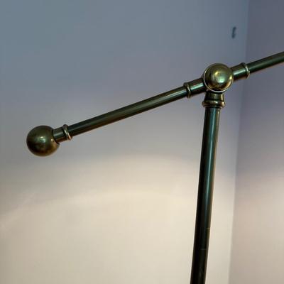 Brass Finished Floor Lamp with Swivel Arm & Shade (O-KL)