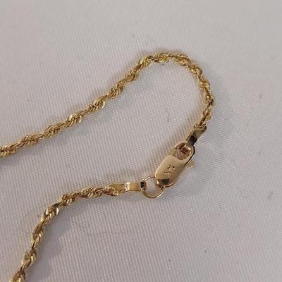 14k Gold Rope Chain Necklaces and Bracelets (B4-BBL)