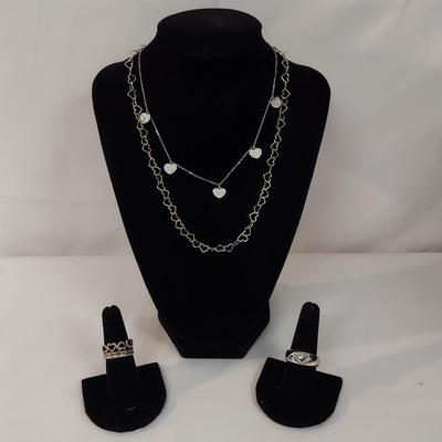 Sterling Silver Heart Jewelry (B4-BBL)