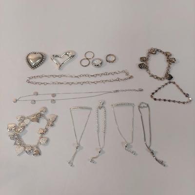 Sterling Silver Heart Jewelry (B4-BBL)