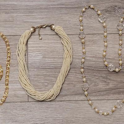 #116: Pearl & Gold Tone Jewelry
