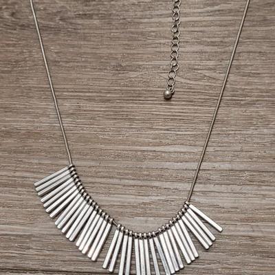 #118: Premier Designs Necklace & (2) Other Silver Tone Necklaces