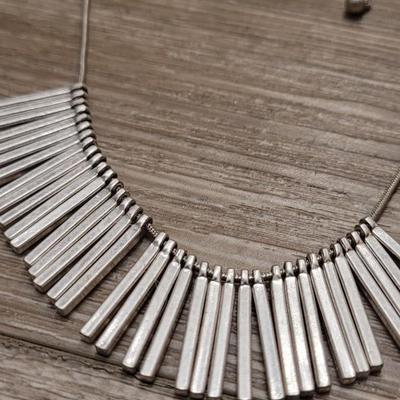#118: Premier Designs Necklace & (2) Other Silver Tone Necklaces