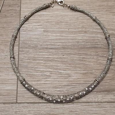 #118: Premier Designs Necklace & (2) Other Silver Tone Necklaces