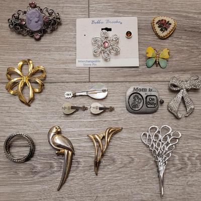 #119: Brooches, Hair Clip & Brooch and Earring Set