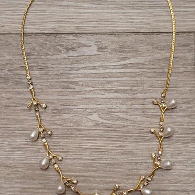 #121: Gold Tone Necklaces - Pearl and Cameo Locket