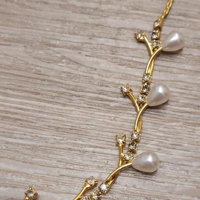 #121: Gold Tone Necklaces - Pearl and Cameo Locket