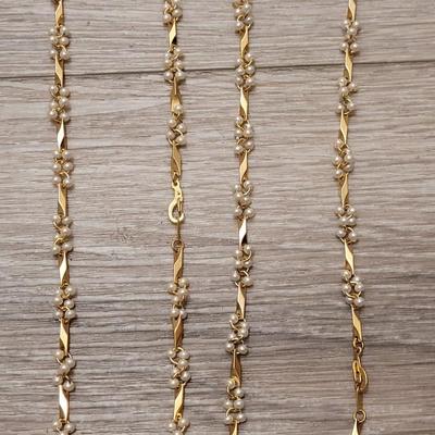 #121: Gold Tone Necklaces - Pearl and Cameo Locket