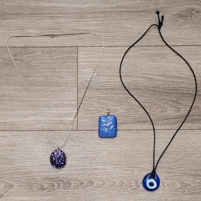 #123: Glass Pendant Necklaces