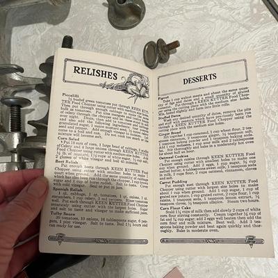 Keen Kutter grinder with recipe book