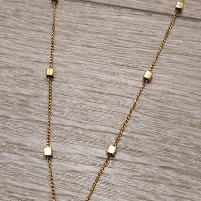 #130: Gold Tone Necklaces - Tassel, Quartz Crystal, and Gold Boxes