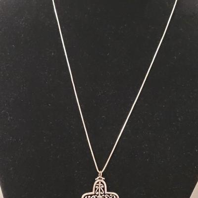 #134: Sterling Silver Cross Pendant & Necklace