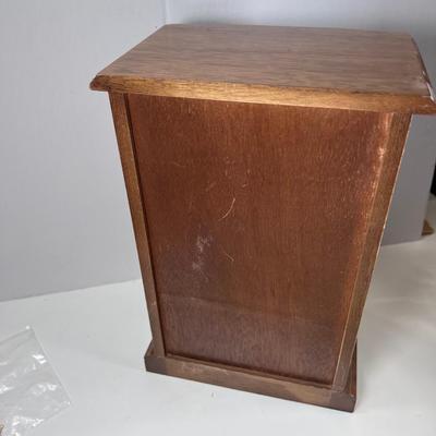 large lot vintage costume jewelry and Wooden Armoire