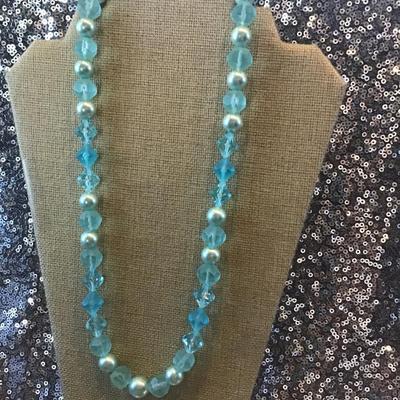 Beautiful vintage, icy blue necklace