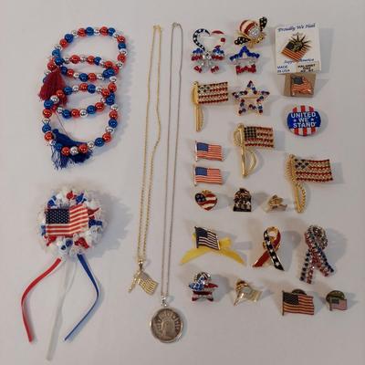 Vintage Americana Patriotic Jewelry, incl. 14K & 925 (B4-BBL)