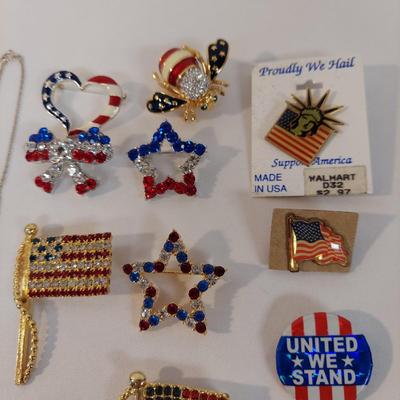 Vintage Americana Patriotic Jewelry, incl. 14K & 925 (B4-BBL)