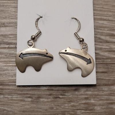 #140: Navajo Sterling Bear Earrings