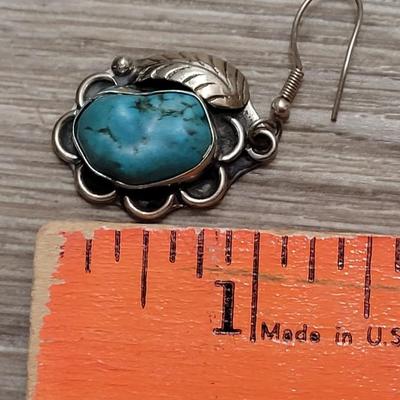 142: Vintage Taxco Sterling Silver & Turquoise Earrings