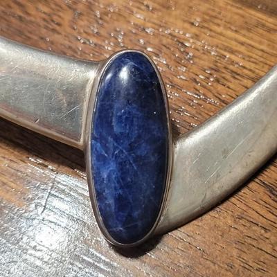 147: Blue Lapis & Sterling Silver Taxco Necklace and Bracelet